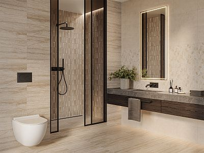 Керамогранит Треви бежевый 01 400х400х8 мм 1-й сорт Фотография_1