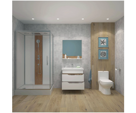 Тумба для ванной Либерти 80 №2 подвесная с умывальником Грэмми/COMO 80 белая Фотография_3