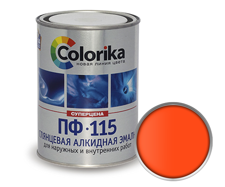Эмаль Colorika ПФ-115 универсальная оранжевая, 0.8 кг Фотография_0