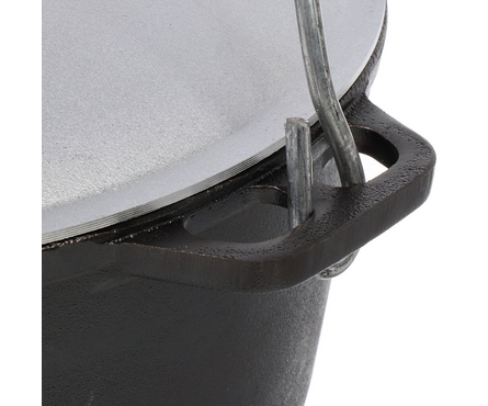 Казан чугунный 6 л с алюминиевой крышкой d260, с дужкой ГАРДАРИКА Фотография_3