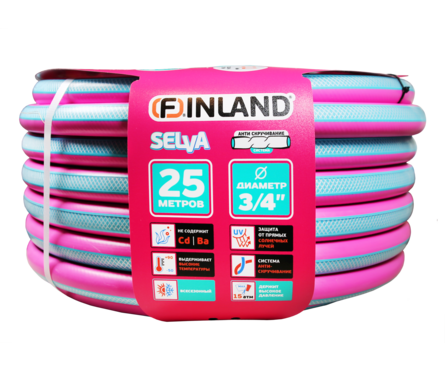 Шланг поливочный армированный 3 слойный 3/4 25 м SELVA FINLAND Фотография_1