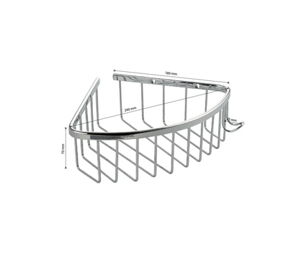Полка угловая овальная одинарная 18 см хром 75048 BRIMIX Фотография_1