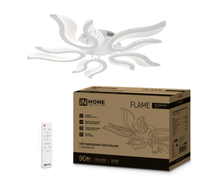 Люстра светодиодная FLAME ELEGANT потолочная дим.с пультом 90Вт IN HOME Фотография_2