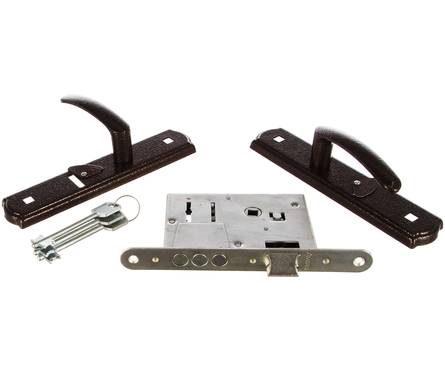 Замок врезной 3B9-4-1-4 сувальдный с ручками медь AVERS Фотография_1