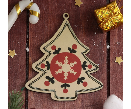 Подвеска новогодняя Ёлочные украшения 6х5 см (6 шт/уп) Фотография_3