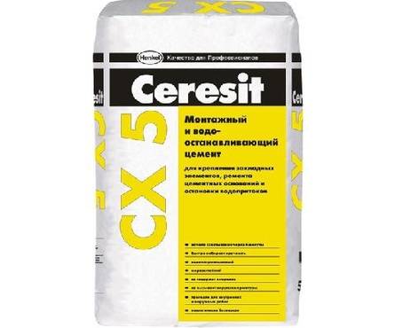 Цемент CERESIT CX5 монтажный и водоостанавливающий 25кг Фотография_0