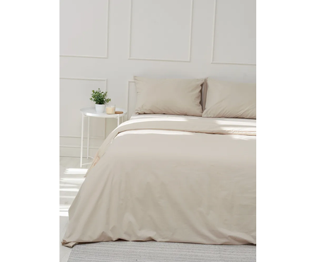 Комплект постельного белья YERRNA, серо-бежевый, пододеяльник 150х200 см, наволочки 50х70 см Фотография_1