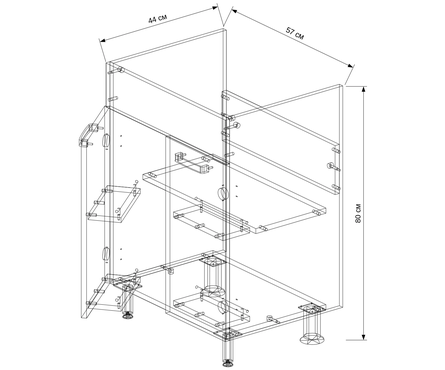 Тумба для ванной EvaGold «Севилья 60» с умывальником COMO 60 Фотография_3