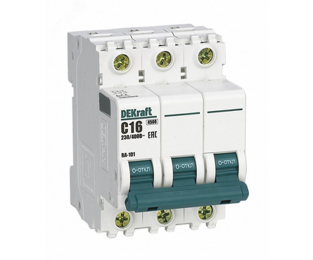 Выключатель автоматический модульный 3п C 16А DeKaft 11078DEK SCHNEIDER ELECTRIC Фотография_0