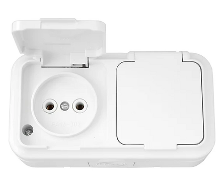 Розетка 2-ая б/з белая Пралеска Аква BYLECTRICA Фотография_1