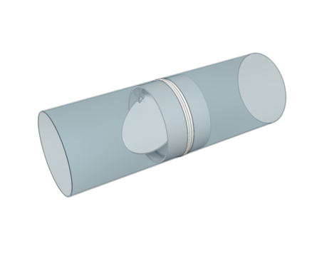 Соединитель круглых каналов Event ПВХ с обратным клапаном, белый, d 125 мм Фотография_2