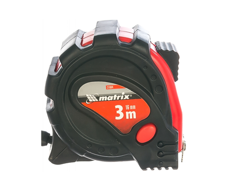 Рулетка Matrix Status magnet 3 fixations, 16 мм, обрезиненный корпус, зацеп с магнитом, 3 м Фотография_1