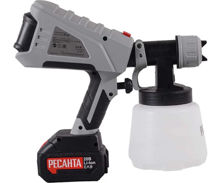 Краскопульт 20Вт, 4 А*ч, 1 Акб, емкость 1000 мл АКП-20Li РЕСАНТА Фотография_2