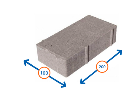 Плитка тротуарная 100х200х60 мм Серая   Фотография_1