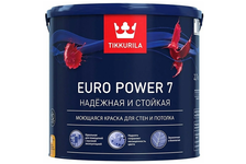 Краска EURO POWER-7 ТИККУРИЛА моющаяся для стен и потолков 2.7 л