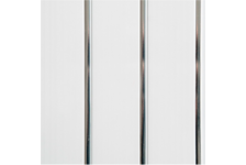 Панель ПВХ Белый люкс, 3-х секционная, хром/лак, 3000х240х8-10 мм, 0.72 м² 