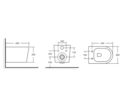 Унитаз подвесной безободковый K504 сиденье тонкое ДП, крепления EVA GOLD Фотография_4