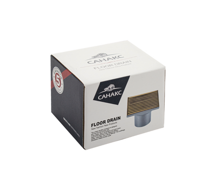 Трап сливной вертикальный выход D 50 мм нерж. 100х100 мм сатин с сух. затвором САНАКС Фотография_3