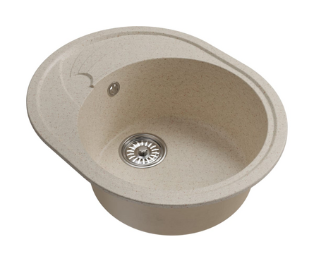 Мойка 47x58 (18 cм) овальная с крылом бежевая ML-GM17 MIXLINE Фотография_2