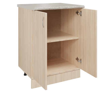 Стол-тумба кухонный распашные дверцы со столешницей 60 см ЛДСП венге светлый/дуб млечный Фотография_1