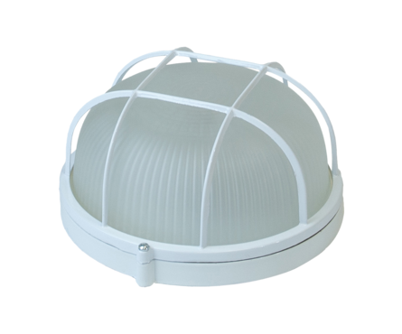 Светильник банный Italmac Round WP 60 круг с решеткой, 192х107 мм, 60 ВТ, белый Фотография_0