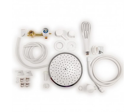 Душевая кабина полукруг 900х900х2175х4 мм низкий поддон тонированное стекло Грэй-вайт ТРИТОН Фотография_6