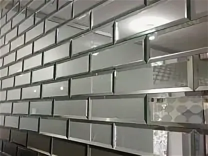 Прямоугольная зеркальная графитовая плитка с фацетом, 240х120 мм Фотография_1