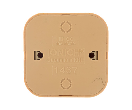 Выключатель 2-кл сосна накладной с подсветкой 10А IP20 IONICH 1437 Фотография_1