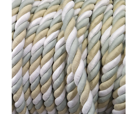 Шнур декоративный 12 мм белый/бежевый/зеленый Фотография_1