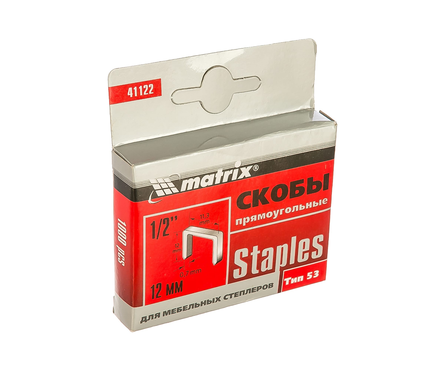 Скобы для степлера Сибртех 12 мм, тип 53, 1000 шт Фотография_1