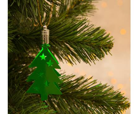 Подвеска световая Елка (батарейки в комплекте), 9,5 см, 1 LED, RGB  Фотография_3