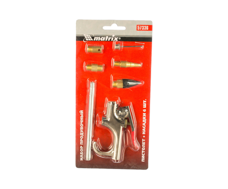 Набор продувочный пистолет Matrix,  в комплекте с насадками, 6 шт Фотография_1