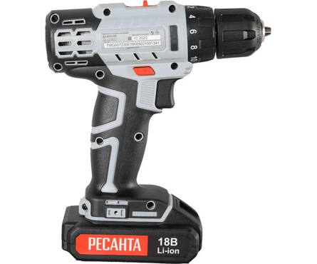 Дрель-шуруповерт 18 В 2 шт Li-ion акк. 2 Ач, 50 Нм, 0-400/0-1400 об/мин ДА-50Л2-18А РЕСАНТА Фотография_1