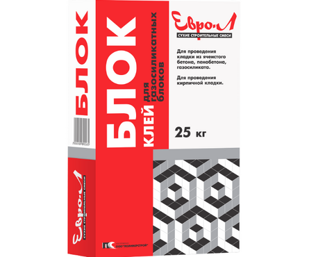 Клей для блоков ЕВРО-Л Блок 25 кг Фотография_0