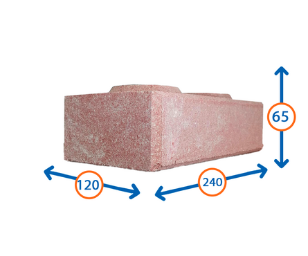 Кирпич облицовочный Ermix Мраморный красно-белый, 240х120х65 мм, гиперпрессованный Фотография_1