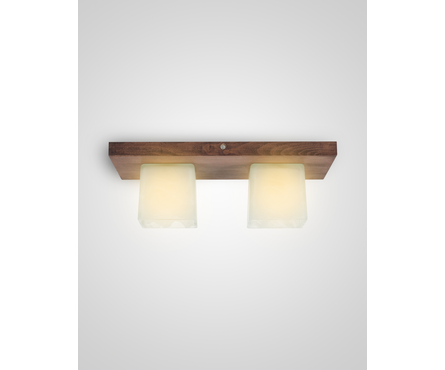 Светильник потолочный 6424-2 WG, стекло-дерево, палисандр, Е27 Фотография_1