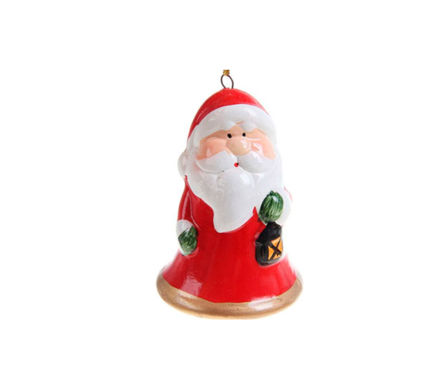 Колокольчик Дед мороз керамика, 6,5 см Фотография_0