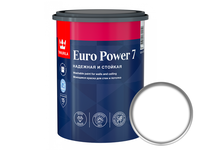 Краска ВД Tikkurila EURO POWER-7 моющаяся для стен и потолков, белая (0.9 л)