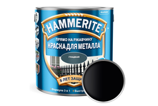 Краска по металлу Hammerite гладкая, глянцевая, черная RAL 9005 (0.75 л)