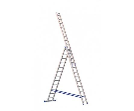 Лестница алюм. 3-х секц.12 ступеней H3 5312 (высота 338/560/786 см, вес 17,5 кг)
