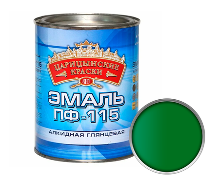 Эмаль Царицынские краски ПФ-115 универсальная, алкидная, ярко-зеленая (1.9 кг) Фотография_0
