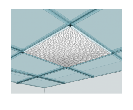 Решётка вентиляционная декоративная потолочная 595х595 (белая) Фотография_2