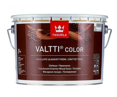 Лазурь фасадная Tikkurila Valtti Color для дерева, бесцветная, база ЕС (9 л) Фотография_0