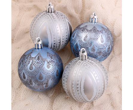 Набор елочных шаров d 6 см Зимнее волшебство Загадочный узор (9 шт/уп) Фотография_1