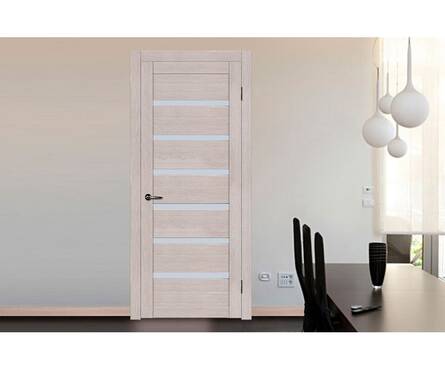 Дверь межкомнатная Дуб Молочный МЛ 7/11 со стеклом 800х2005 мм Фотография_1