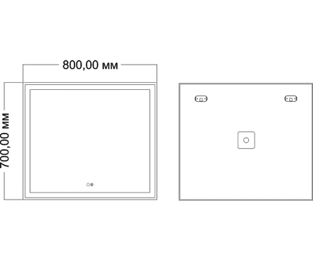 Зеркало 800х700 мм Минио сенсорный выключатель, светодиодная подсветка MIXLINE Фотография_2