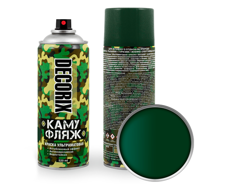 Краска DECORIX «КАМУФЛЯЖ», армейский зеленый, матовая, 520 мл Фотография_0