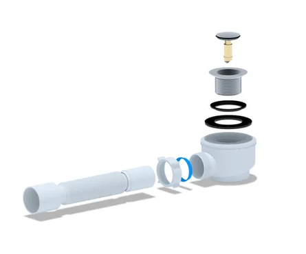 Сифон для душ.поддона 1 1/2 40 Click-Clack с гофрой 40х50 Е415CL Анипласт Фотография_1