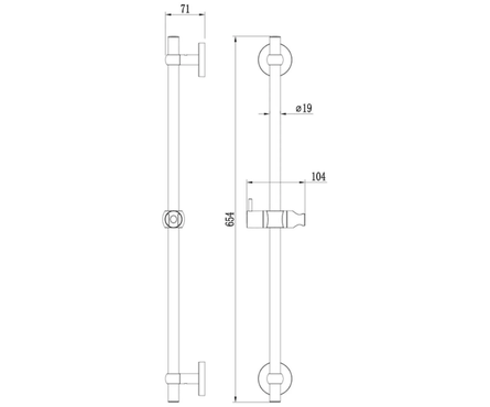 Стойка для душа 650 мм Niagara NIA6500M17 Milardo Фотография_1