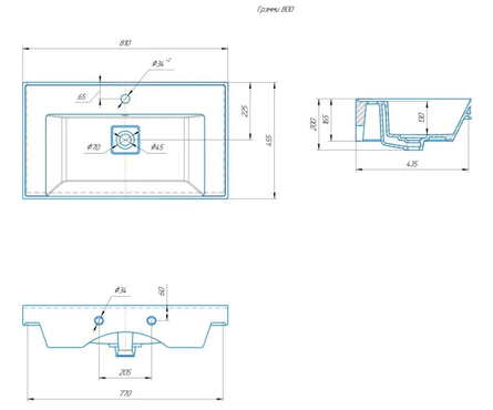 Тумба для ванной Либерти 80 №2 подвесная с умывальником Грэмми/COMO 80 белая Фотография_4